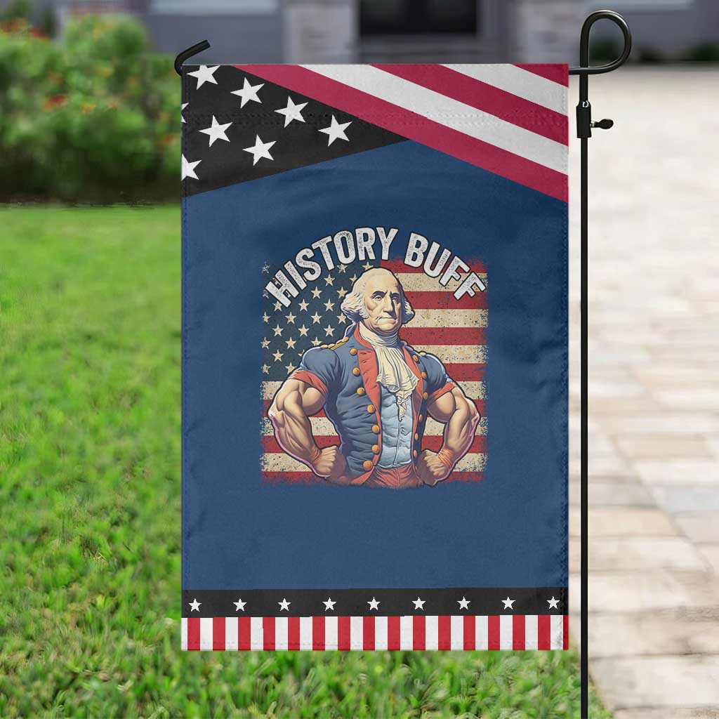 Funny George Washington Weightlifting History Buff Patriotic Garden Flag 4th of July Patriotic TS11 Classic Blue Black Print Your Wear