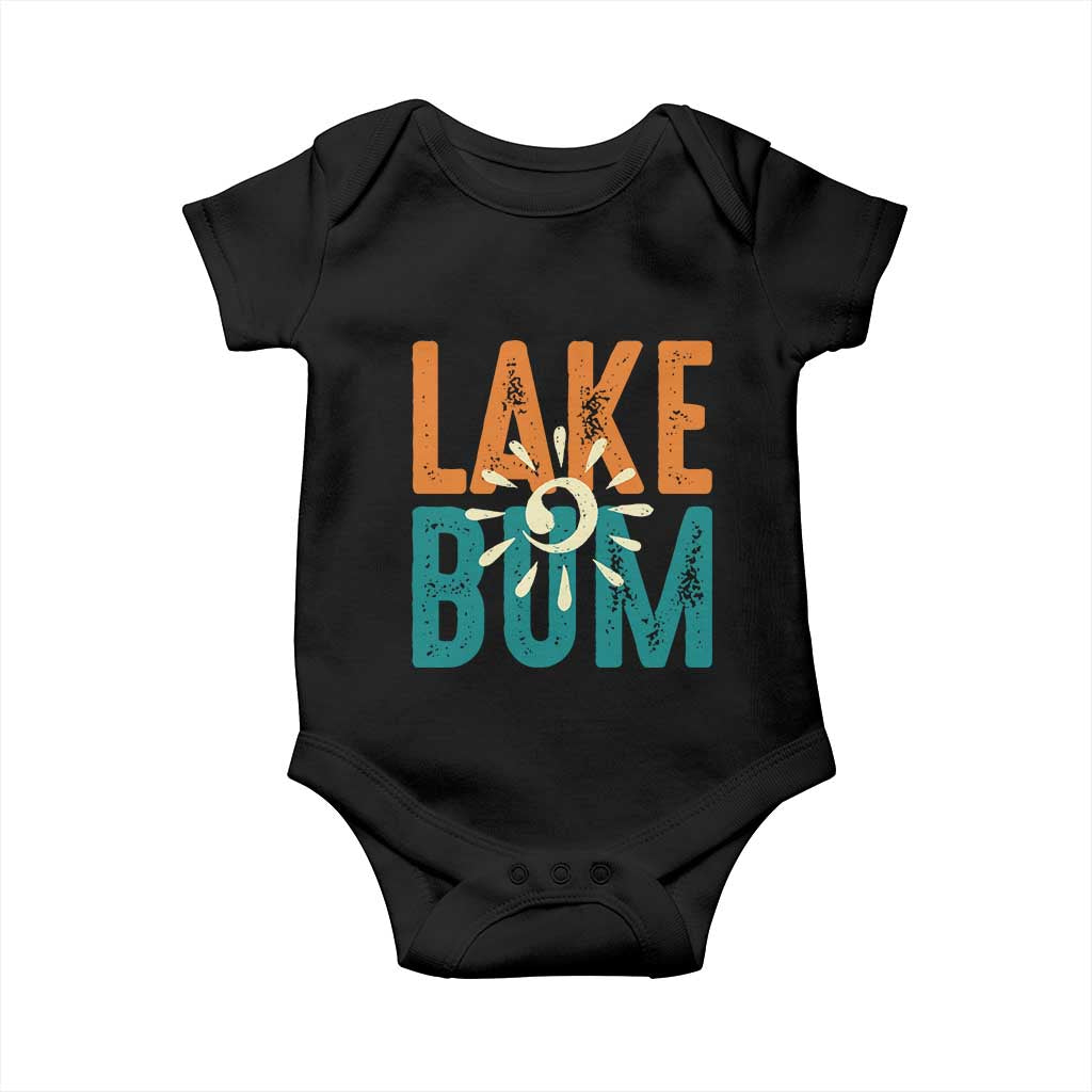 Funny Lake Bum Summer Vacation Baby Onesie Lake Life Sun Light TS11 Black Print Your Wear