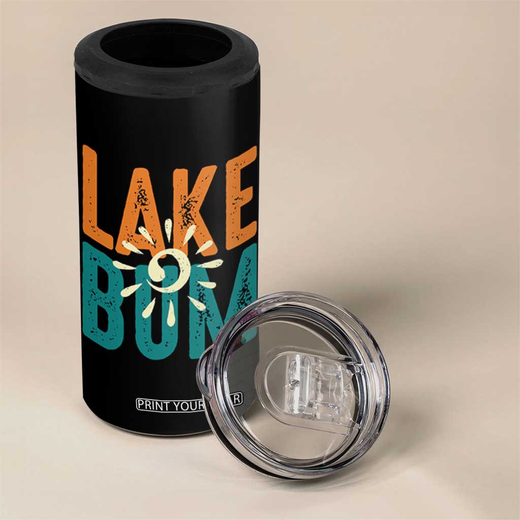 Funny Lake Bum Summer Vacation 4 in 1 Can Cooler Tumbler Lake Life Sun Light TS11 Print Your Wear