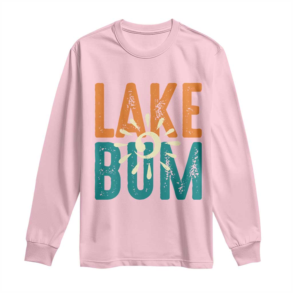 Funny Lake Bum Summer Vacation Long Sleeve Shirt Lake Life Sun Light TS11 Light Pink Print Your Wear