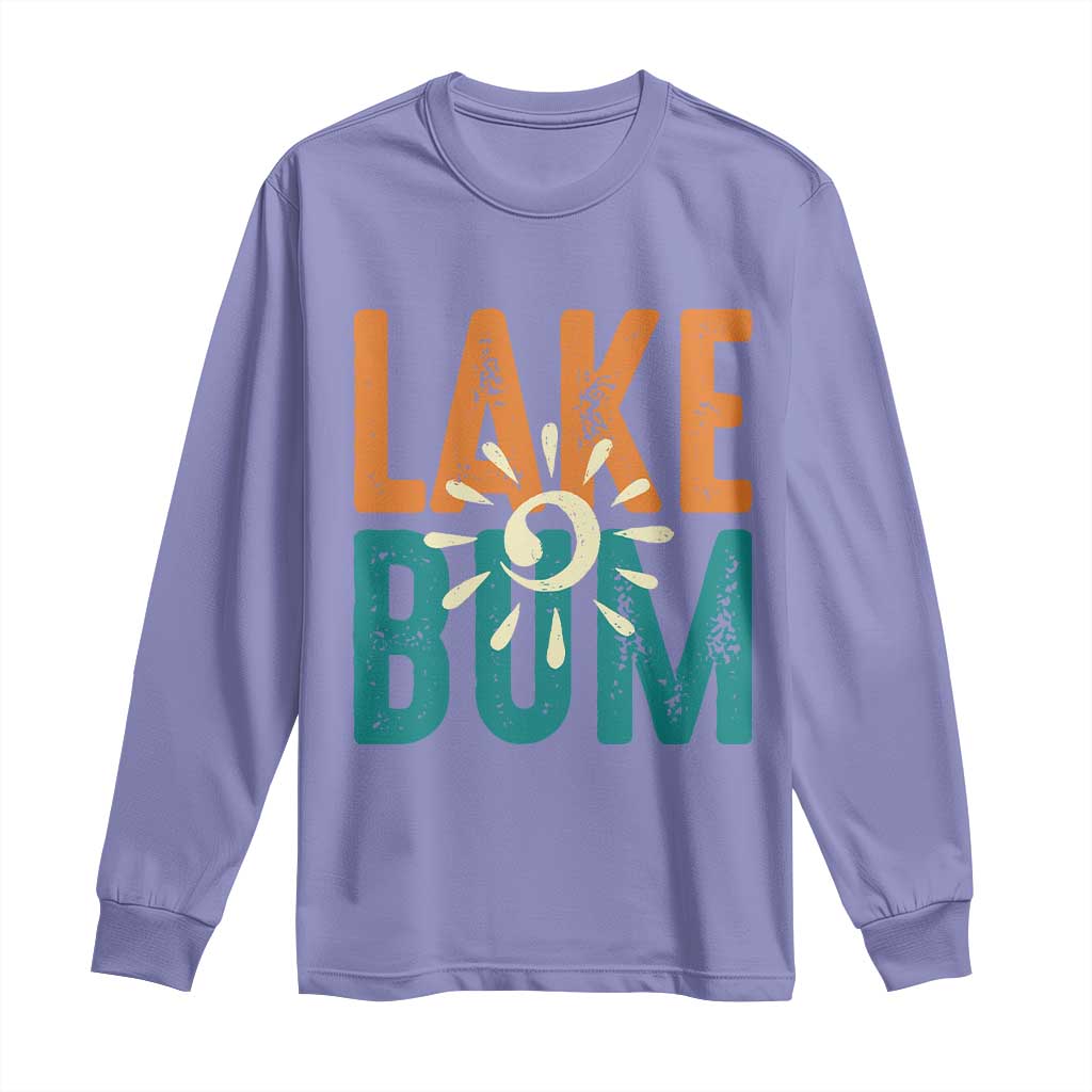 Funny Lake Bum Summer Vacation Long Sleeve Shirt Lake Life Sun Light TS11 Violet Print Your Wear