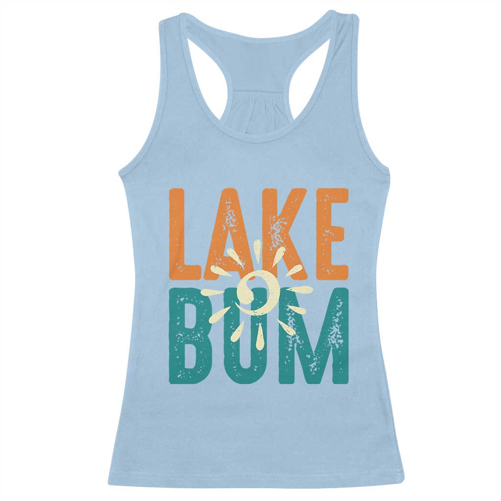 Funny Lake Bum Summer Vacation Racerback Tank Top Lake Life Sun Light TS11 Light Blue Print Your Wear