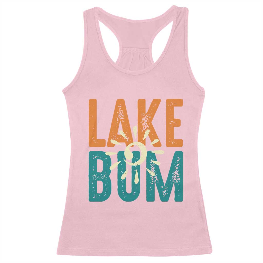 Funny Lake Bum Summer Vacation Racerback Tank Top Lake Life Sun Light TS11 Light Pink Print Your Wear