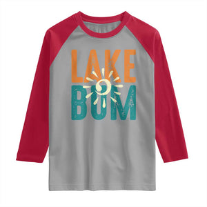 Funny Lake Bum Summer Vacation Raglan Shirt Lake Life Sun Light TS11 Sport Gray Red Print Your Wear