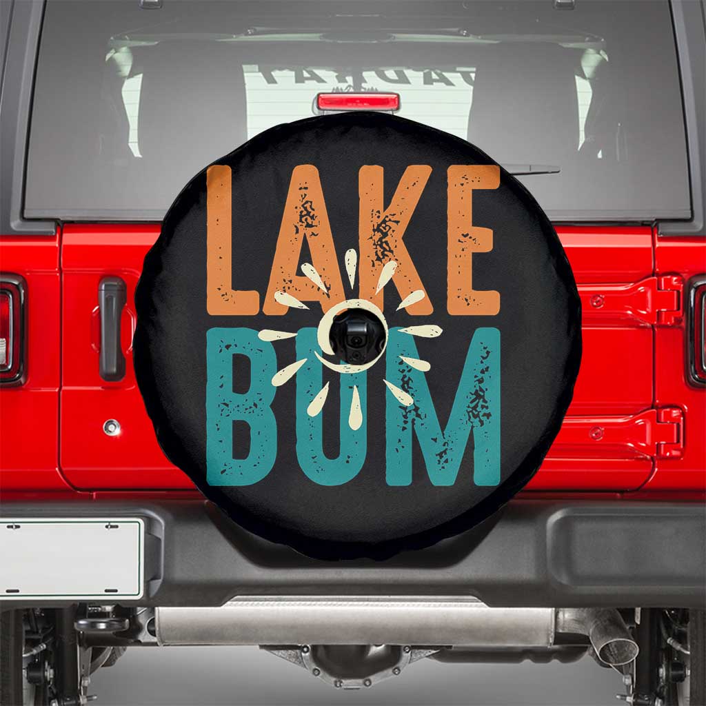 Funny Lake Bum Summer Vacation Spare Tire Cover Lake Life Sun Light TS11 Black Print Your Wear