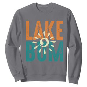Funny Lake Bum Summer Vacation Sweatshirt Lake Life Sun Light TS11 Charcoal Print Your Wear