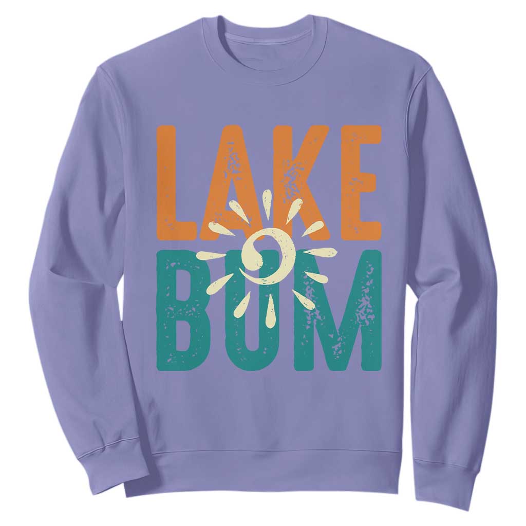 Funny Lake Bum Summer Vacation Sweatshirt Lake Life Sun Light TS11 Violet Print Your Wear