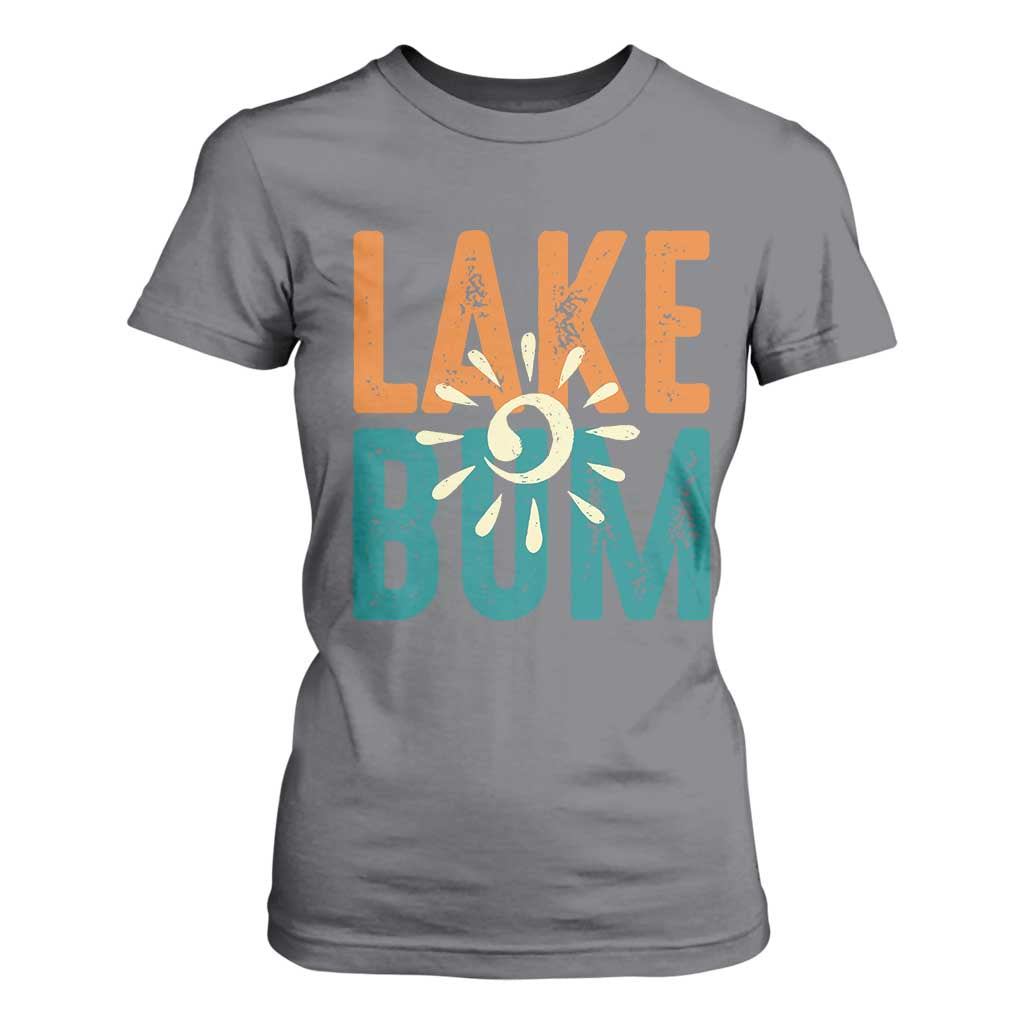 Funny Lake Bum Summer Vacation T Shirt For Women Lake Life Sun Light TS11 Charcoal Print Your Wear