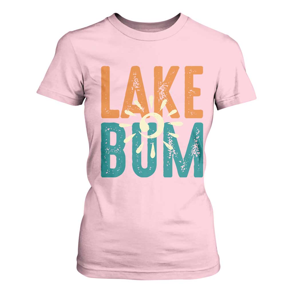 Funny Lake Bum Summer Vacation T Shirt For Women Lake Life Sun Light TS11 Light Pink Print Your Wear