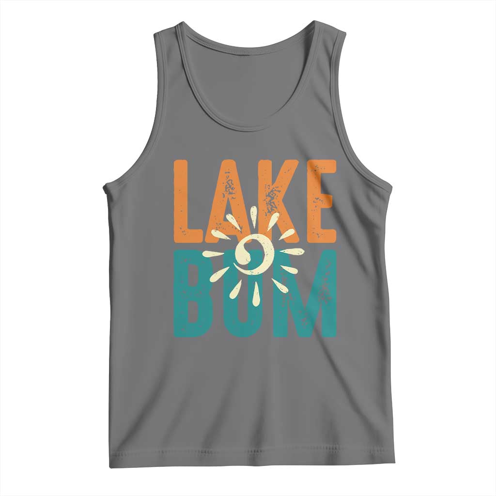 Funny Lake Bum Summer Vacation Tank Top Lake Life Sun Light TS11 Black Heather Print Your Wear