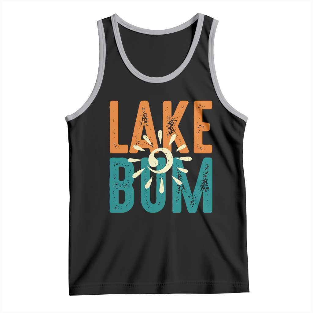 Funny Lake Bum Summer Vacation Tank Top Lake Life Sun Light TS11 Black Athletic Heather Print Your Wear