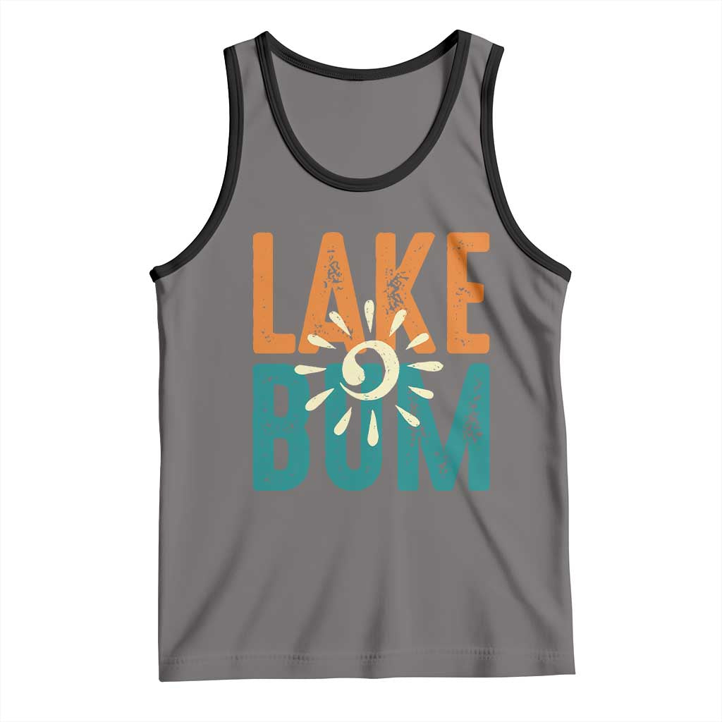 Funny Lake Bum Summer Vacation Tank Top Lake Life Sun Light TS11 Deep Heather Black Print Your Wear