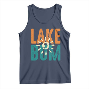 Funny Lake Bum Summer Vacation Tank Top Lake Life Sun Light TS11 Navy Print Your Wear