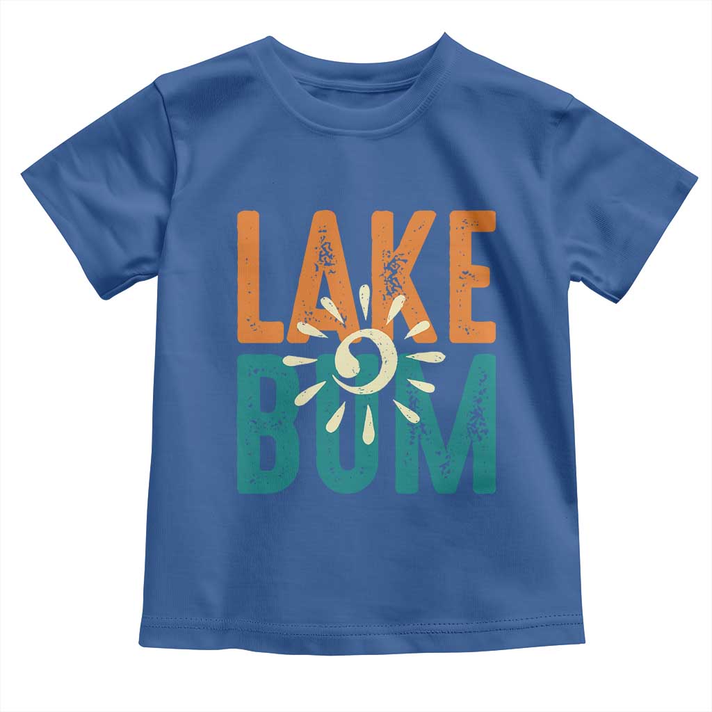 Funny Lake Bum Summer Vacation Toddler T Shirt Lake Life Sun Light TS11 Royal Blue Print Your Wear