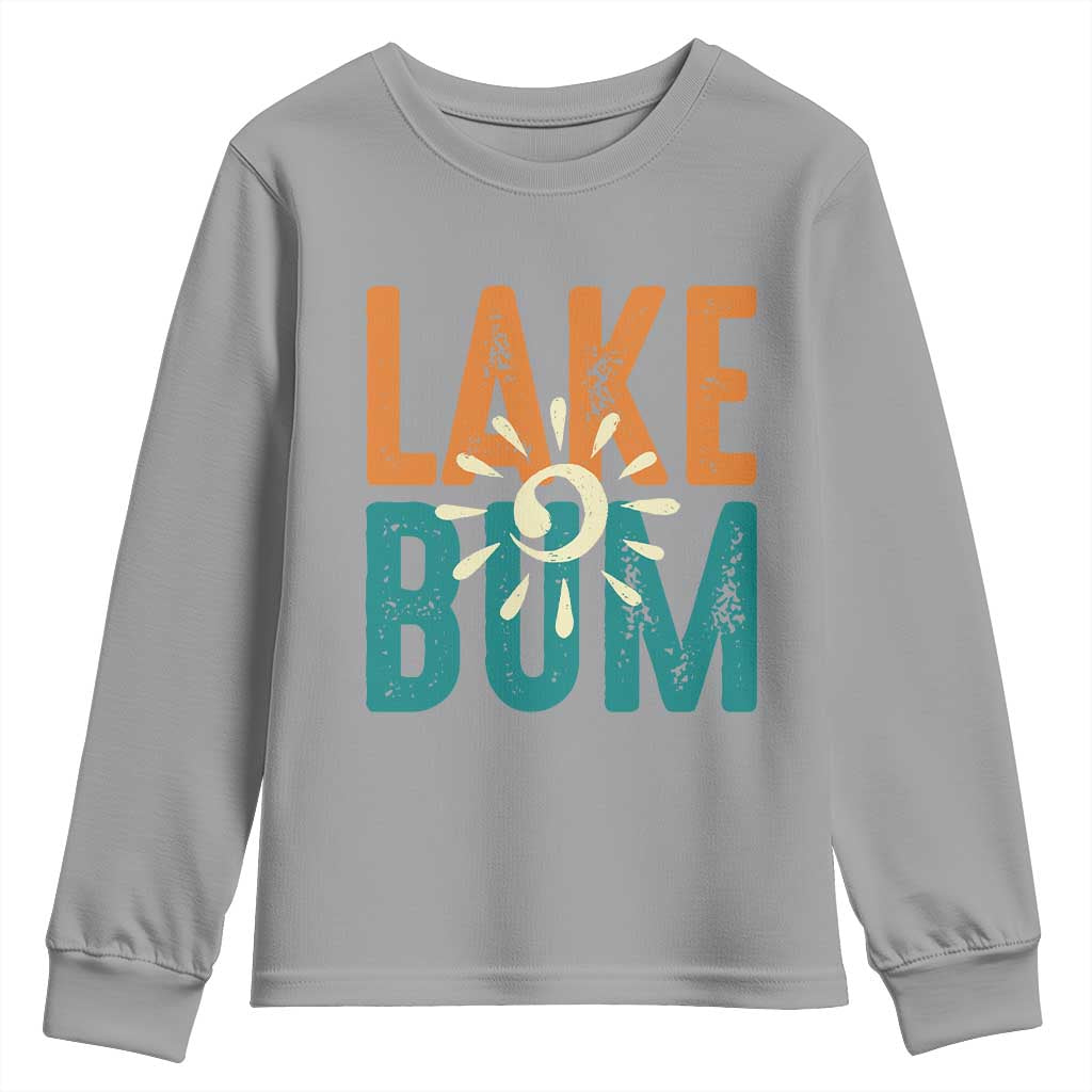 Funny Lake Bum Summer Vacation Youth Sweatshirt Lake Life Sun Light TS11 Sport Gray Print Your Wear