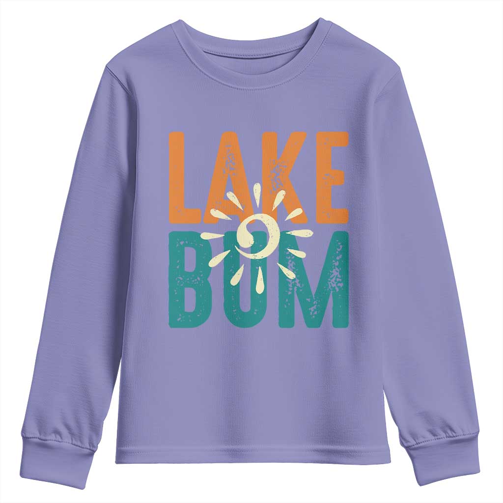 Funny Lake Bum Summer Vacation Youth Sweatshirt Lake Life Sun Light TS11 Violet Print Your Wear