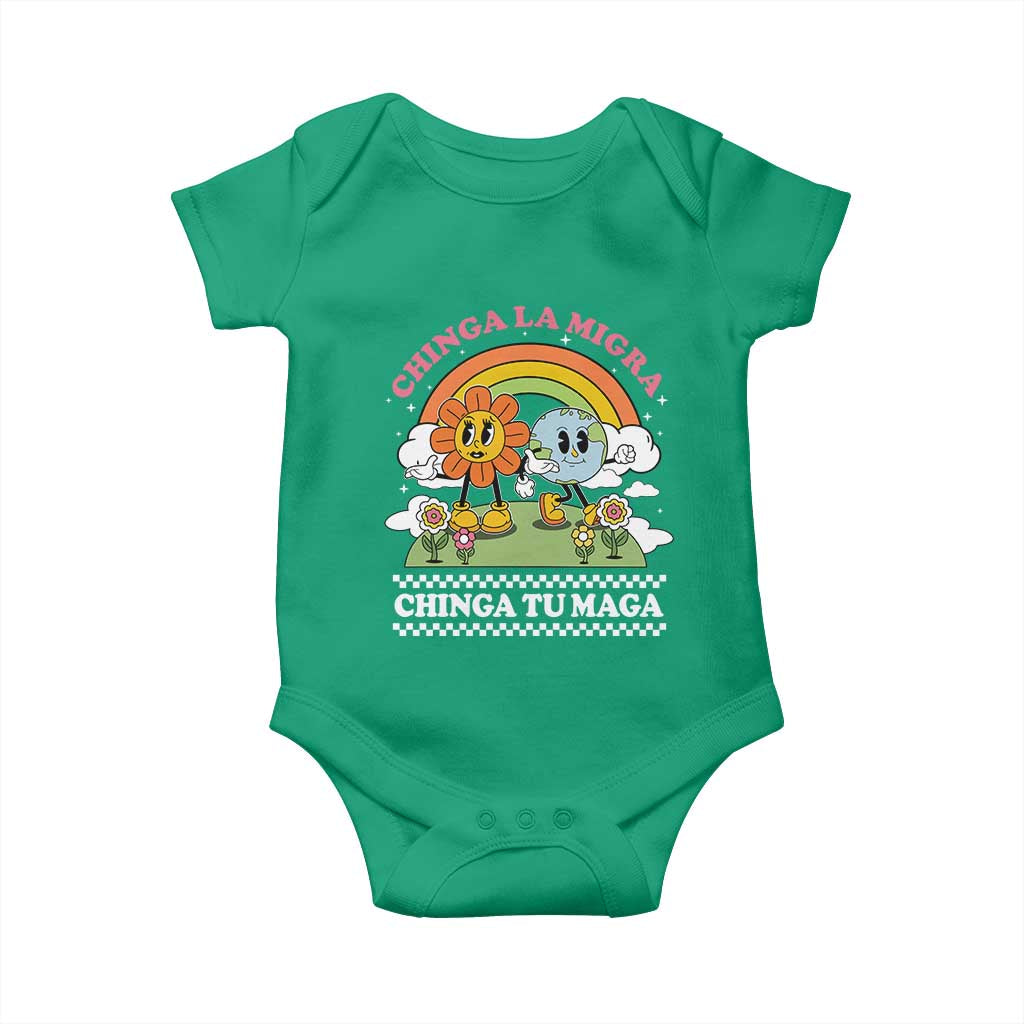 Chinga La Migra Chinga Tu Maga Baby Onesie Immigration Rights TS11 Irish Green Print Your Wear