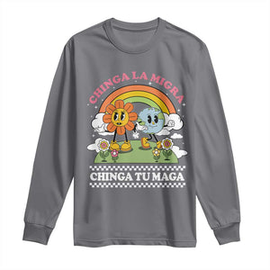 Chinga La Migra Chinga Tu Maga Long Sleeve Shirt Immigration Rights TS11 Charcoal Print Your Wear