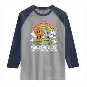 Chinga La Migra Chinga Tu Maga Raglan Shirt Immigration Rights TS11 Sport Gray Navy Print Your Wear