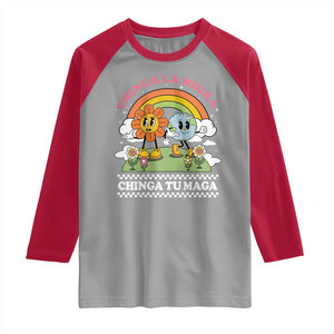 Chinga La Migra Chinga Tu Maga Raglan Shirt Immigration Rights TS11 Sport Gray Red Print Your Wear