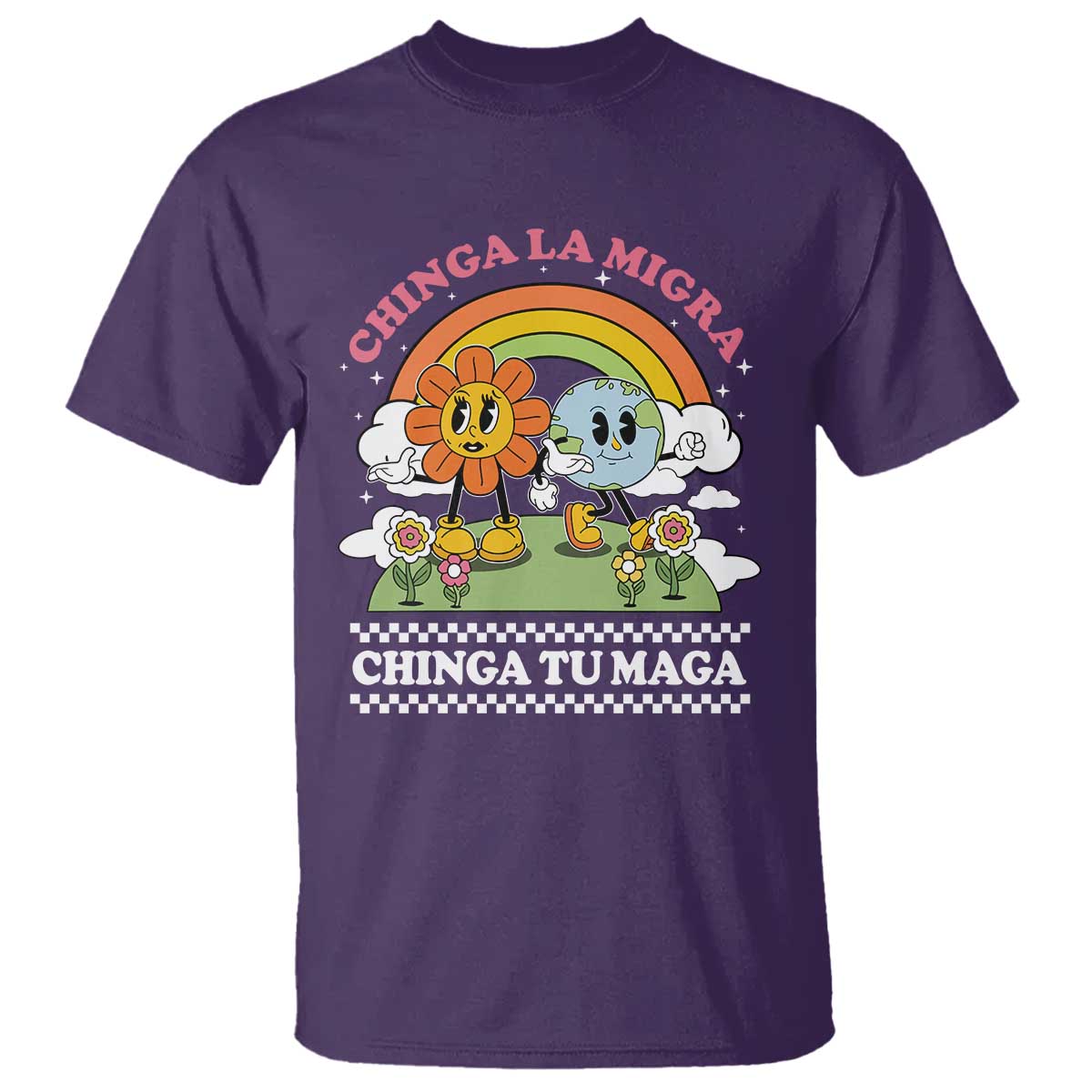 Chinga La Migra Chinga Tu Maga T Shirt - Immigration Rights Protest Graphic Tee TS11 Purple Print Your Wear