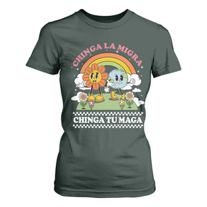Chinga La Migra Chinga Tu Maga T Shirt For Women Immigration Rights TS11 Dark Forest Green Print Your Wear