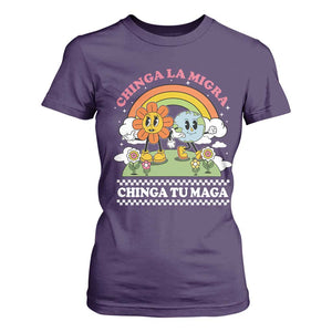 Chinga La Migra Chinga Tu Maga T Shirt For Women Immigration Rights TS11 Purple Print Your Wear