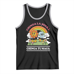 Chinga La Migra Chinga Tu Maga Tank Top Immigration Rights TS11 Black Athletic Heather Print Your Wear