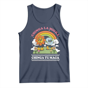 Chinga La Migra Chinga Tu Maga Tank Top Immigration Rights TS11 Navy Print Your Wear