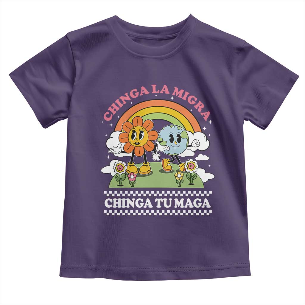 Chinga La Migra Chinga Tu Maga Toddler T Shirt Immigration Rights TS11 Purple Print Your Wear