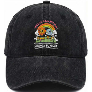Chinga La Migra Chinga Tu Maga Washed Cotton Baseball Cap Immigration Rights TS11 Print Your Wear