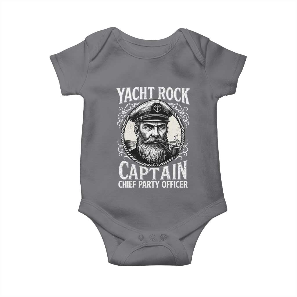 Funny Yacht Rock Captain Baby Onesie Chief Party Officer Pontoon Boat Sailor TS11 Charcoal Print Your Wear