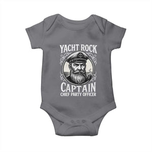 Funny Yacht Rock Captain Baby Onesie Chief Party Officer Pontoon Boat Sailor TS11 Charcoal Print Your Wear
