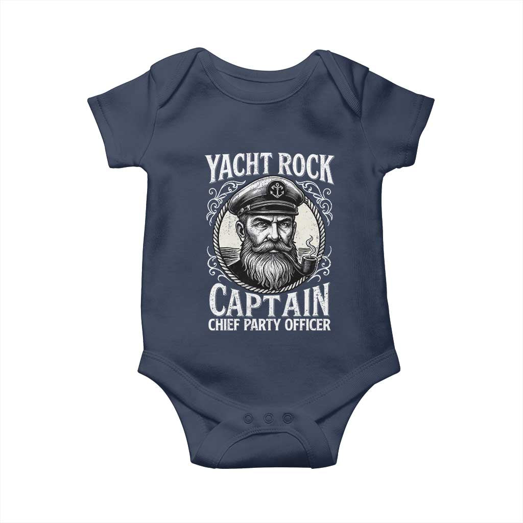 Funny Yacht Rock Captain Baby Onesie Chief Party Officer Pontoon Boat Sailor TS11 Navy Print Your Wear
