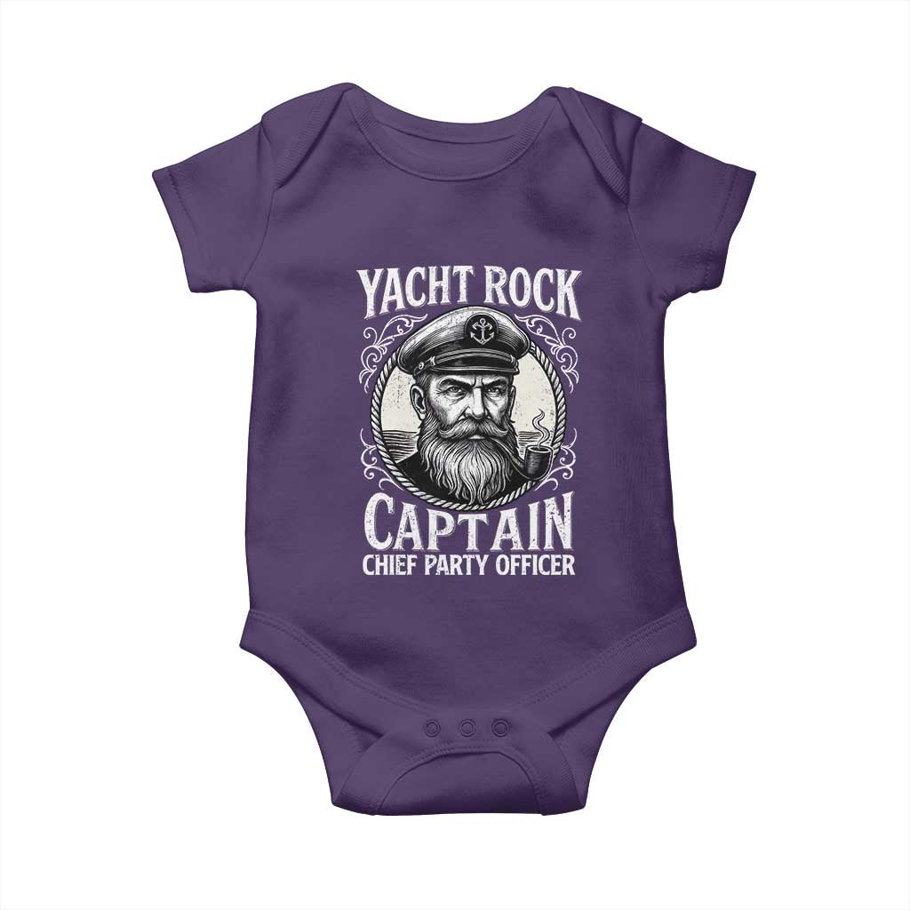 Funny Yacht Rock Captain Baby Onesie Chief Party Officer Pontoon Boat Sailor TS11 Purple Print Your Wear