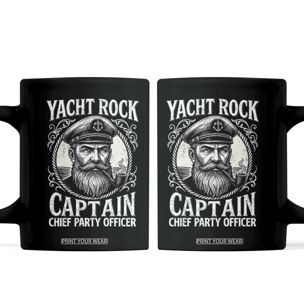 Funny Yacht Rock Captain Coffee Mug Chief Party Officer Pontoon Boat Sailor TS11 Black Print Your Wear