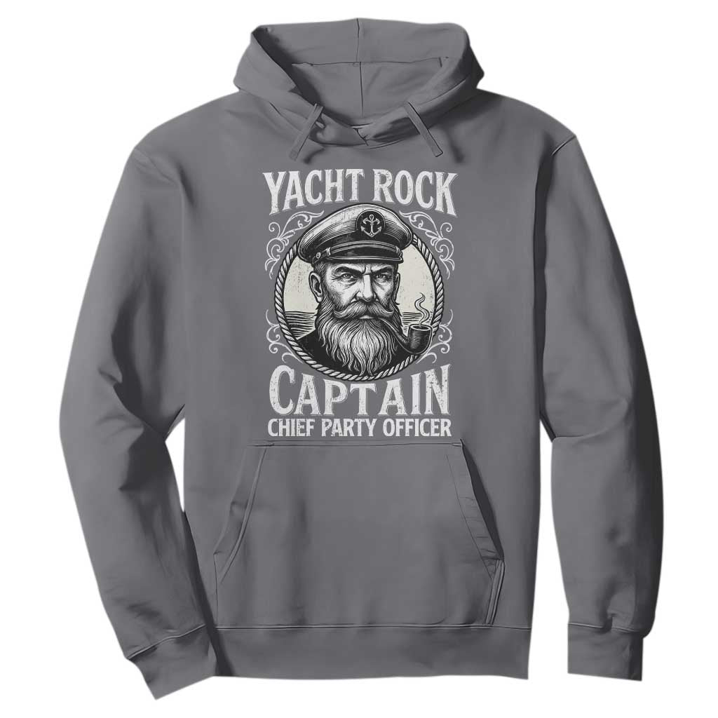Funny Yacht Rock Captain Hoodie Chief Party Officer Pontoon Boat Sailor TS11 Charcoal Print Your Wear
