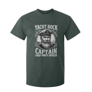 Funny Yacht Rock Captain T Shirt For Kid Chief Party Officer Pontoon Boat Sailor TS11 Dark Forest Green Print Your Wear