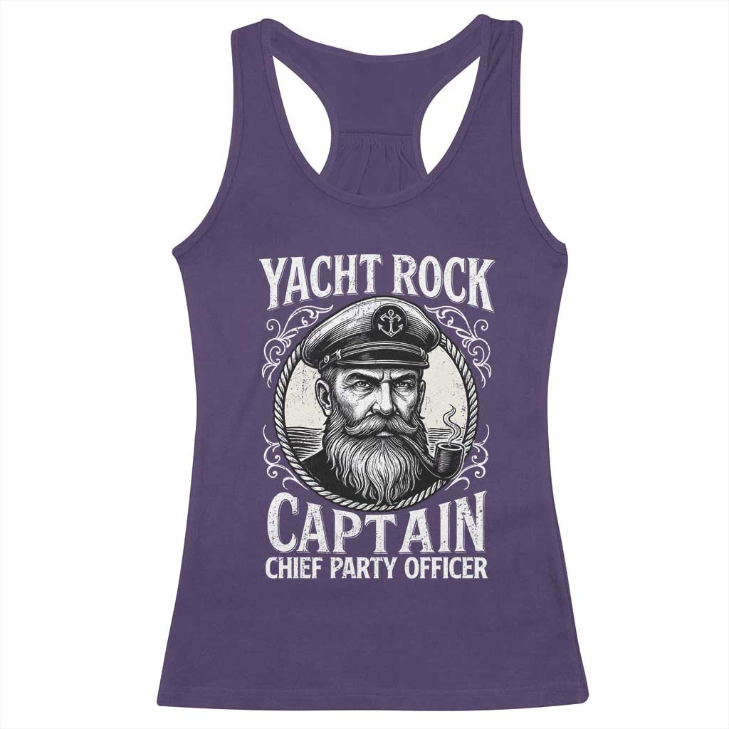 Funny Yacht Rock Captain Racerback Tank Top Chief Party Officer Pontoon Boat Sailor TS11 Purple Print Your Wear