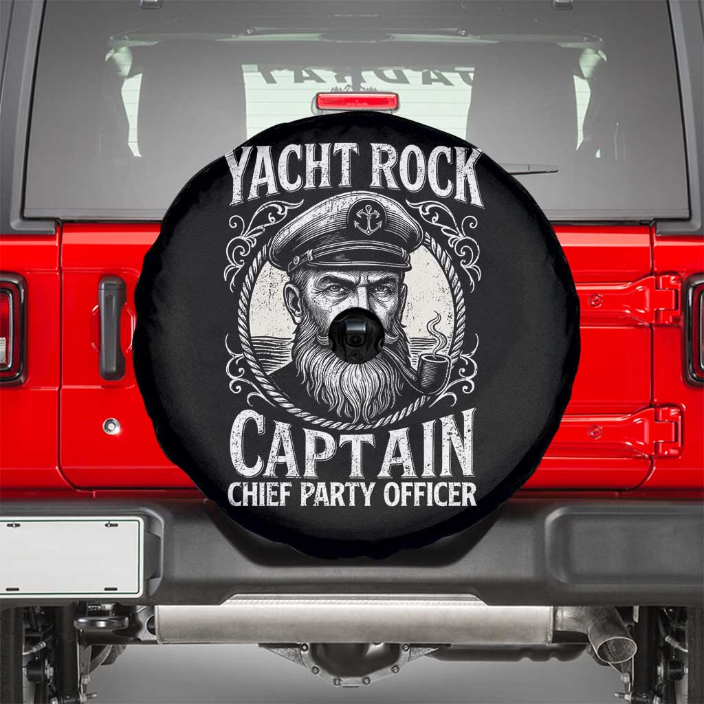 Funny Yacht Rock Captain Spare Tire Cover Chief Party Officer Pontoon Boat Sailor TS11 Black Print Your Wear
