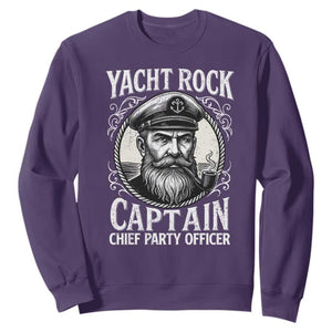 Funny Yacht Rock Captain Sweatshirt Chief Party Officer Pontoon Boat Sailor TS11 Purple Print Your Wear