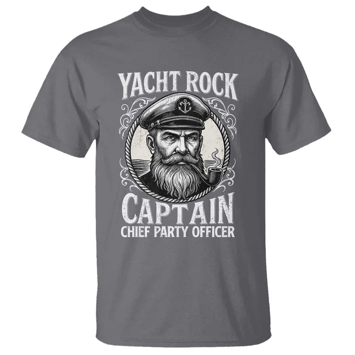 Funny Yacht Rock Captain T Shirt Chief Party Officer Pontoon Boat Sailor TS11 Charcoal Print Your Wear