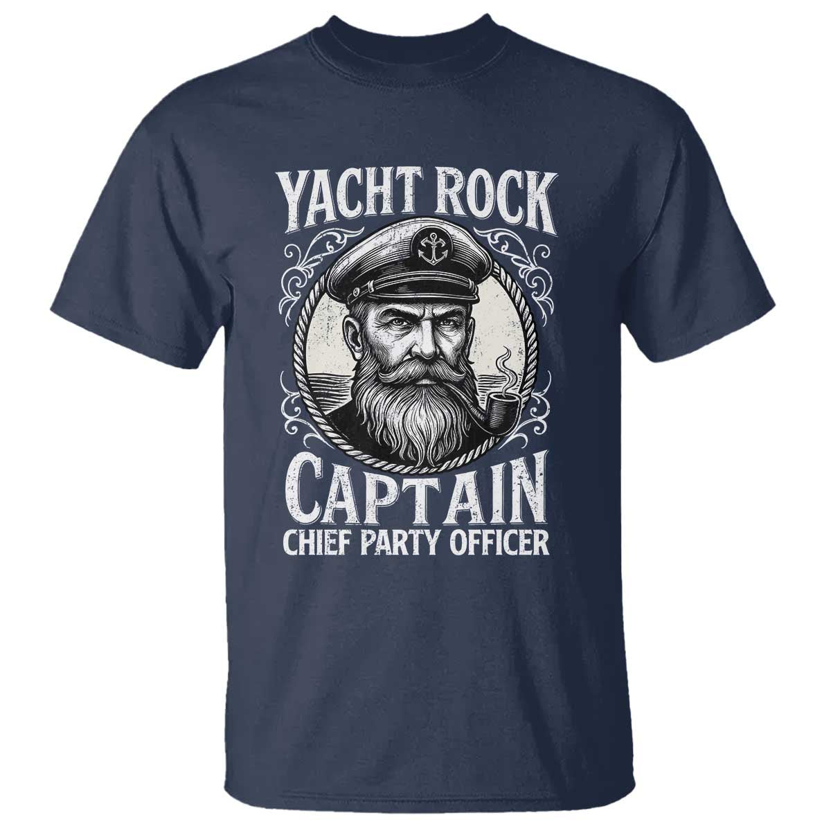 Funny Yacht Rock Captain T Shirt Chief Party Officer Pontoon Boat Sailor TS11 Navy Print Your Wear