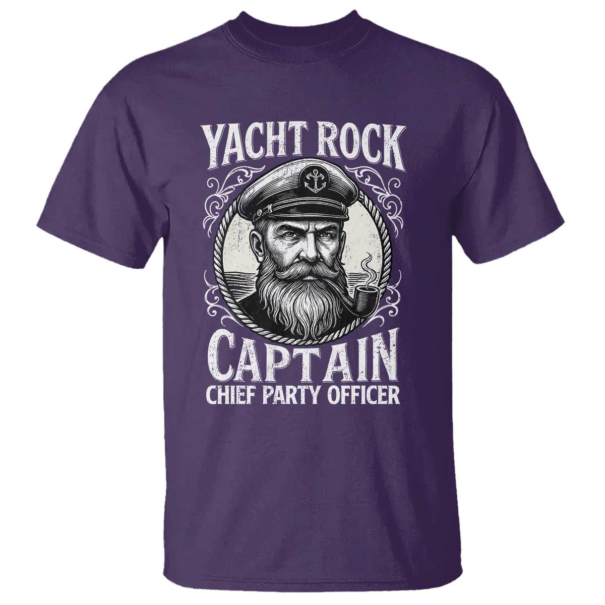 Funny Yacht Rock Captain T Shirt Chief Party Officer Pontoon Boat Sailor TS11 Purple Print Your Wear