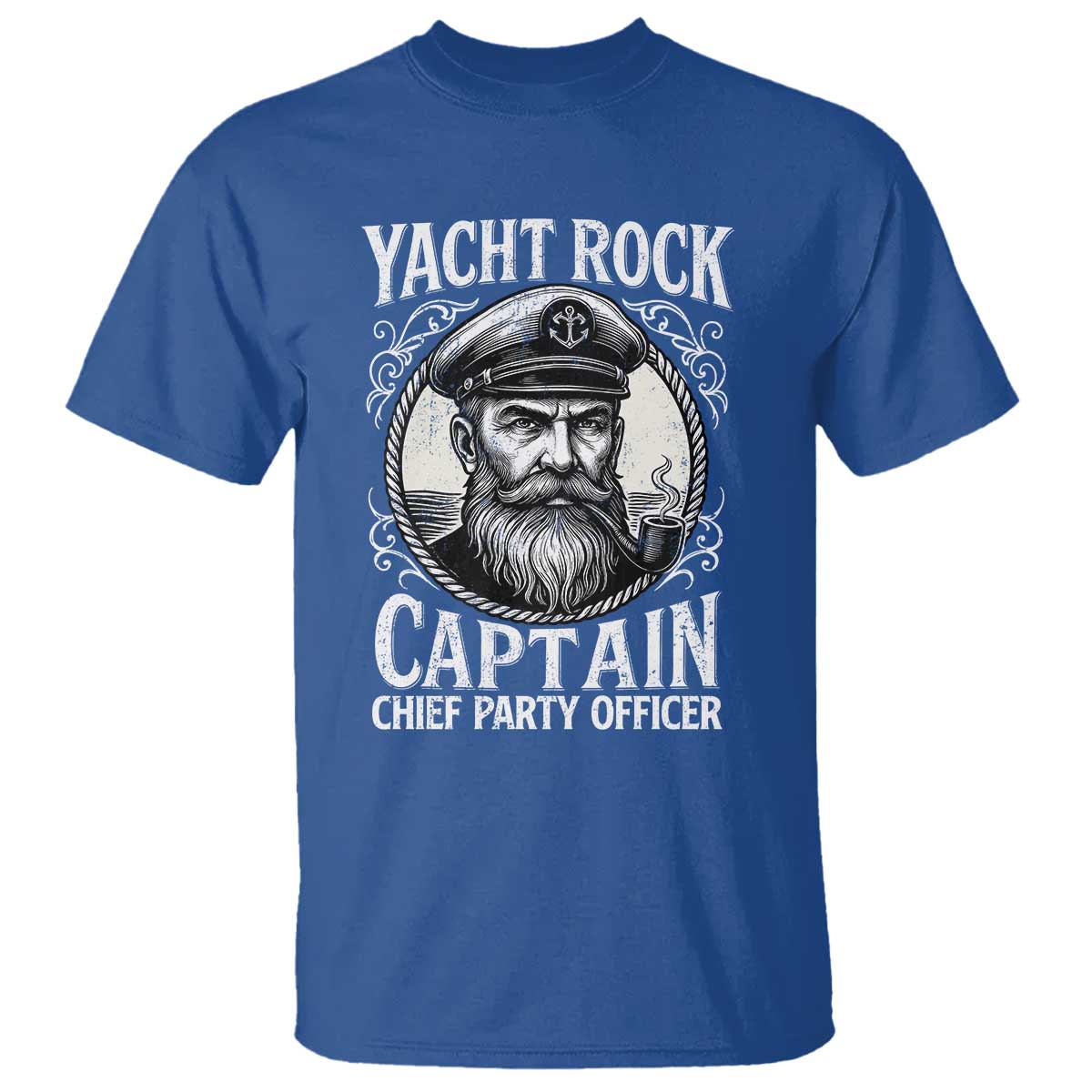 Funny Yacht Rock Captain T Shirt Chief Party Officer Pontoon Boat Sailor TS11 Royal Blue Print Your Wear