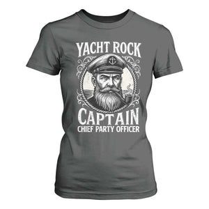 Funny Yacht Rock Captain T Shirt For Women Chief Party Officer Pontoon Boat Sailor TS11 Dark Heather Print Your Wear