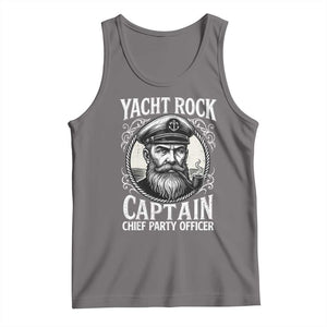 Funny Yacht Rock Captain Tank Top Chief Party Officer Pontoon Boat Sailor TS11 Deep Heather Print Your Wear