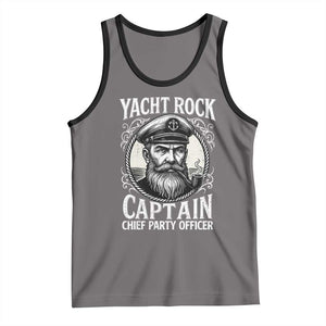 Funny Yacht Rock Captain Tank Top Chief Party Officer Pontoon Boat Sailor TS11 Deep Heather Black Print Your Wear
