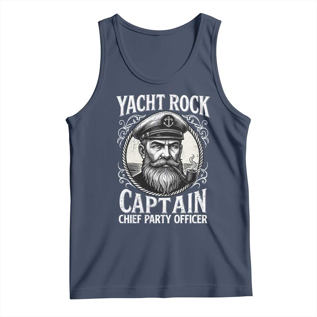 Funny Yacht Rock Captain Tank Top Chief Party Officer Pontoon Boat Sailor TS11 Navy Print Your Wear
