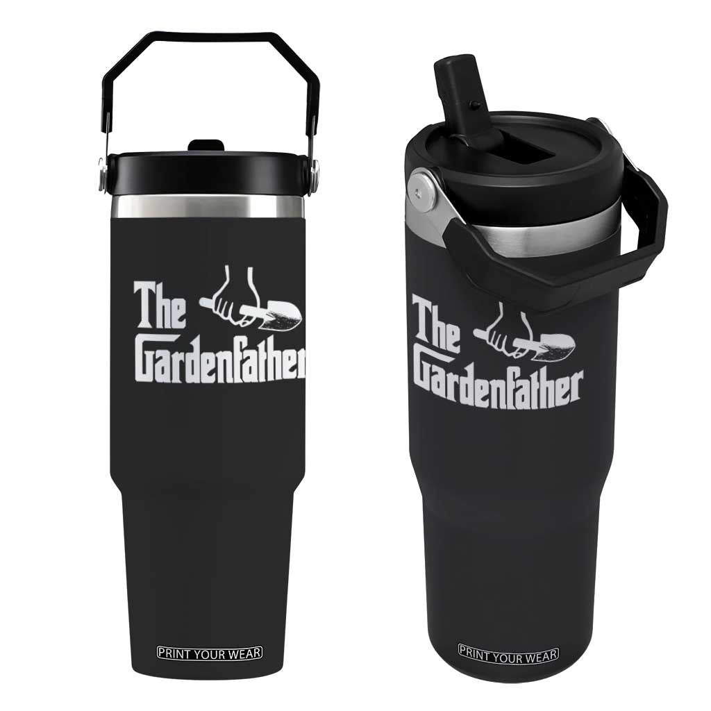 The Gardenfather Flip Straw Tumbler Gardener Parody Gardening Fathers Day TS11 One Size: 30 oz Black Print Your Wear